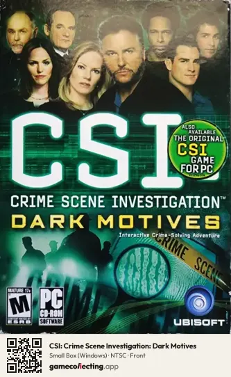 CSI: Crime Scene Investigation: Dark Motives Computer, NTSC box front