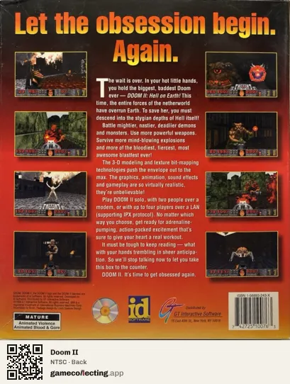 Doom II Computer, NTSC box back