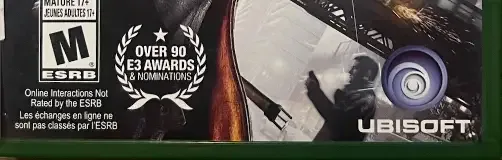 Watch Dogs, the ESRB box on its front