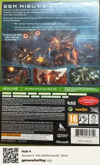 Halo 4 Xbox 360, Netherlands box back