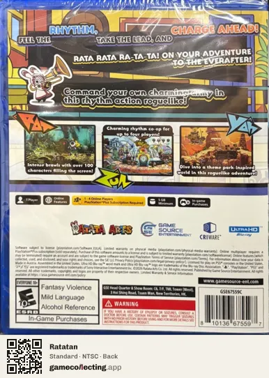 Ratatan PlayStation 5, NTSC box back