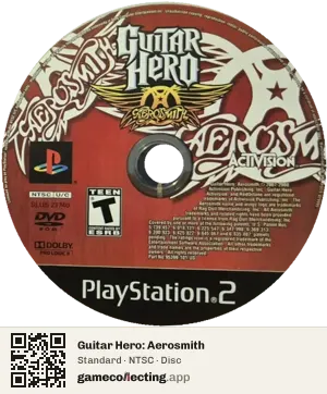 Guitar Hero: Aerosmith PlayStation 2, NTSC disc
