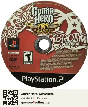Guitar Hero: Aerosmith PlayStation 2, NTSC disc
