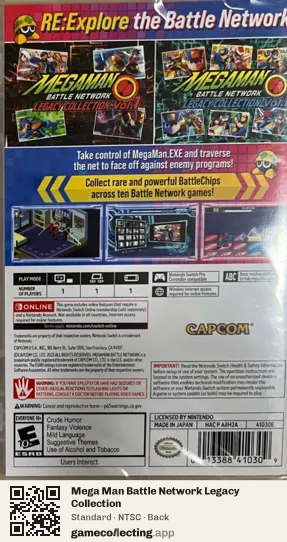 Mega Man Battle Network Legacy Collection Nintendo Switch, NTSC box back