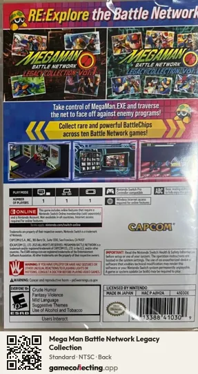Mega Man Battle Network Legacy Collection Nintendo Switch, NTSC box back