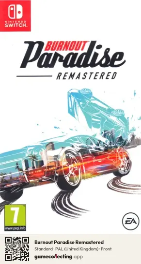 Burnout Paradise Remastered Nintendo Switch, United Kingdom box front