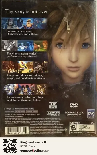 Kingdom Hearts II PlayStation 2, NTSC box back