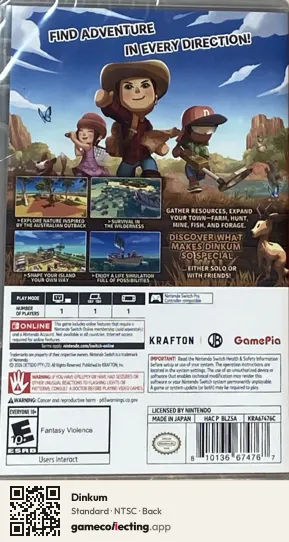 Dinkum Nintendo Switch, NTSC box back