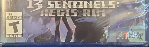 13 Sentinels: Aegis Rim, the ESRB box on its front