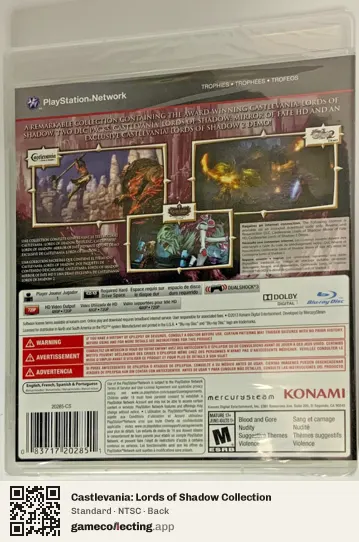 Castlevania: Lords of Shadow Collection PlayStation 3, NTSC box back