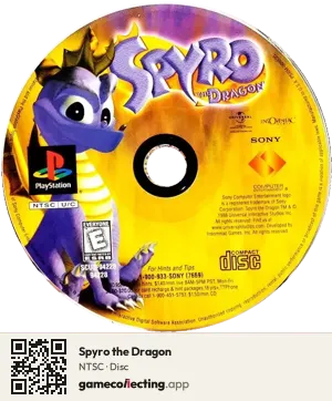 Spyro the Dragon PlayStation, NTSC disc