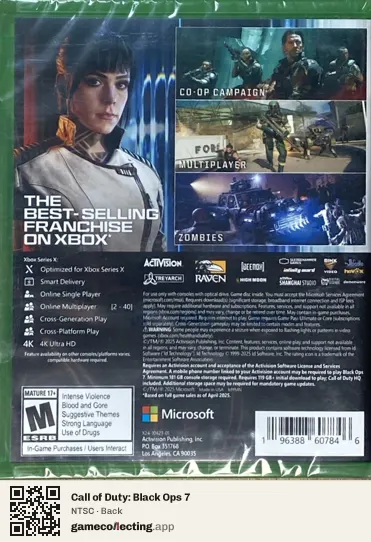 Call of Duty: Black Ops 7 Xbox Series X, NTSC box back