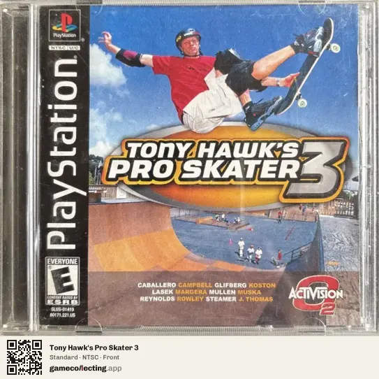 Tony Hawk's Pro Skater 3 PlayStation, NTSC box front