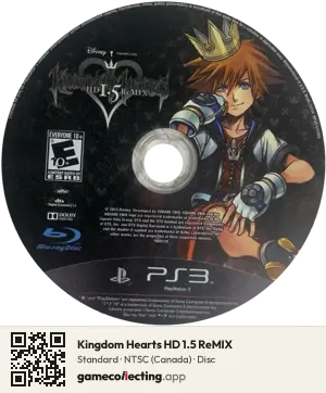 Kingdom Hearts HD 1.5 ReMIX PlayStation 3, NTSC disc