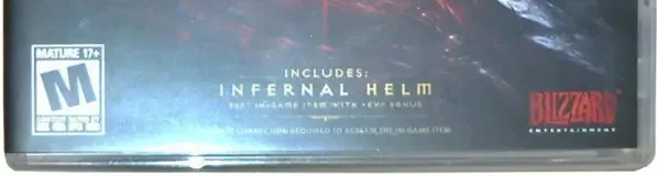 Diablo III, the ESRB box on its front