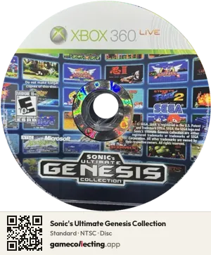 Sonic's Ultimate Genesis Collection Xbox 360, NTSC disc