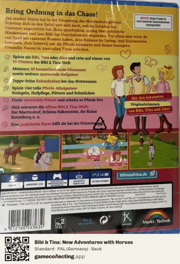 Bibi & Tina: New Adventures with Horses PlayStation 4, Germany box back