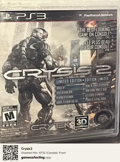 Crysis 2 PlayStation 3, Canada box front