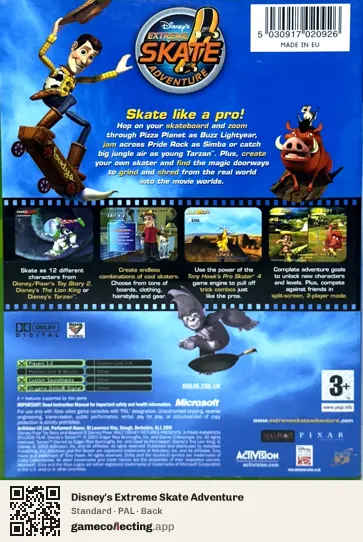 Disney's Extreme Skate Adventure Xbox, PAL box back