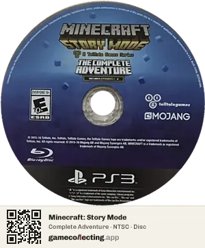 Minecraft: Story Mode PlayStation 3, NTSC disc