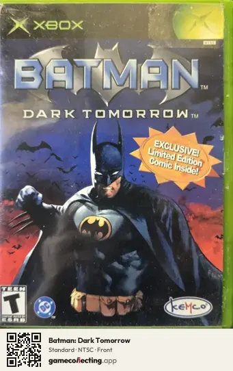 Batman: Dark Tomorrow Xbox, NTSC box front