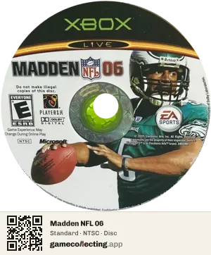 Madden NFL 06 Xbox, NTSC disc