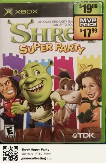 Shrek Super Party Xbox, NTSC box front