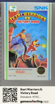 Ikari Warriors II: Victory Road Nintendo Entertainment System, NTSC cartridge label
