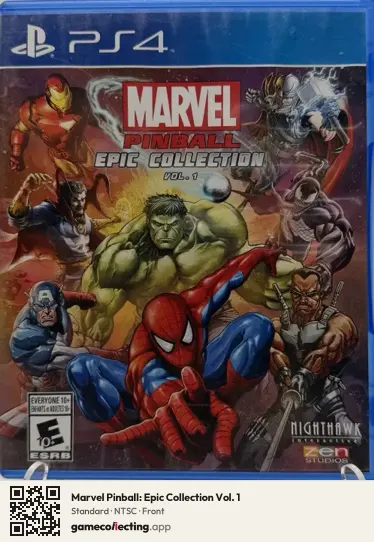 Marvel Pinball: Epic Collection Vol. 1 PlayStation 4, NTSC box front