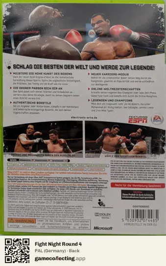 Fight Night Round 4 Xbox 360, Germany box back