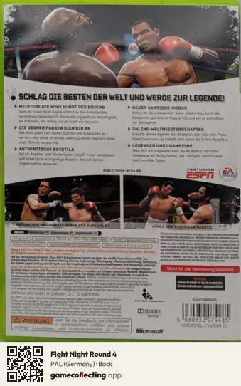Fight Night Round 4 Xbox 360, Germany box back