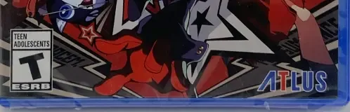 Persona 5 Tactica, the ESRB box on its front