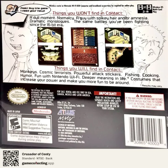 Crusader of Centy Sega Mega Drive / Genesis, NTSC box back