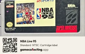 NBA Live 95 Super Nintendo Entertainment System, NTSC cartridge label