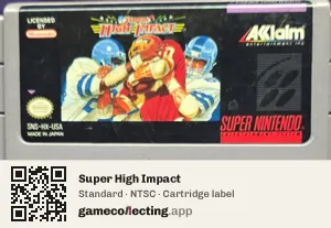 Super High Impact Super Nintendo Entertainment System, NTSC cartridge label
