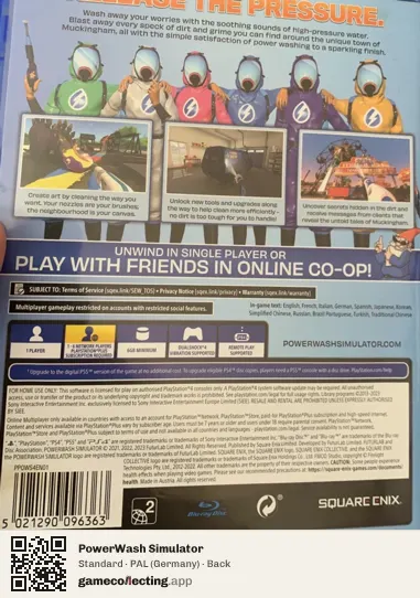 PowerWash Simulator PlayStation 4, Germany box back