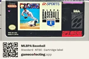 MLBPA Baseball Super Nintendo Entertainment System, NTSC cartridge label