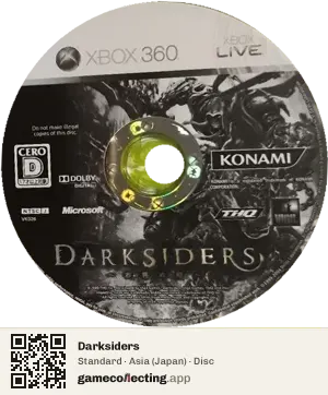 Darksiders Xbox 360, Asia disc