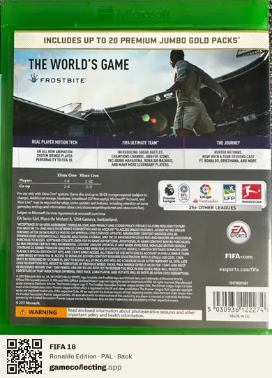 FIFA 18 Xbox One, PAL box back