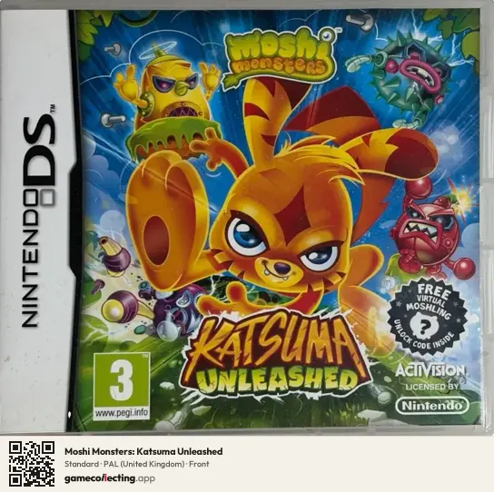 Moshi Monsters: Katsuma Unleashed Nintendo DS, United Kingdom box front