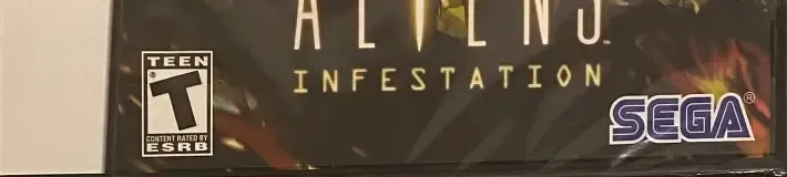 Aliens: Infestation, the ESRB box on its front