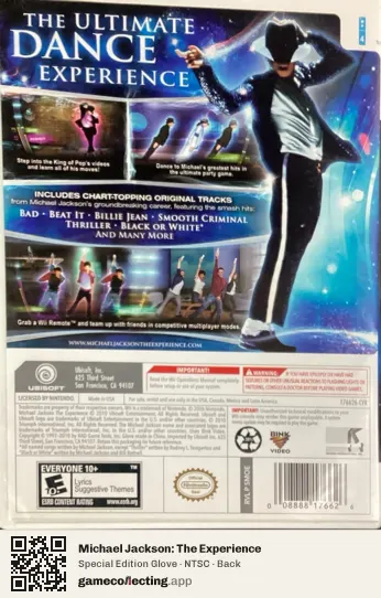 Michael Jackson: The Experience Nintendo Wii, NTSC box back