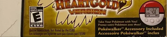 Pokémon HeartGold Version, the ESRB box on its front