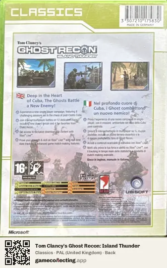 Tom Clancy's Ghost Recon: Island Thunder Xbox, United Kingdom box back