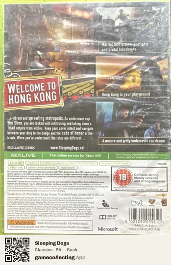 Sleeping Dogs Xbox 360, PAL box back