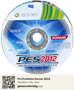 Pro Evolution Soccer 2012 Xbox 360, PAL disc