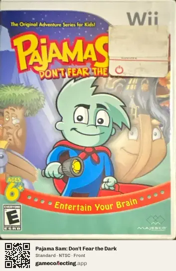 Pajama Sam: Don't Fear the Dark Nintendo Wii, NTSC box front