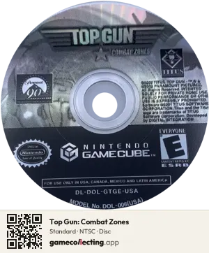 Top Gun: Combat Zones Nintendo GameCube, NTSC disc