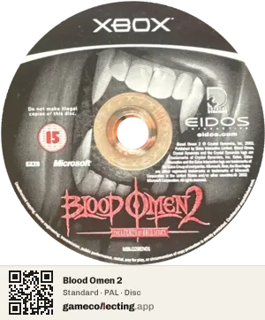Blood Omen 2 Xbox, PAL disc