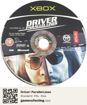 Driver: Parallel Lines Xbox, PAL disc